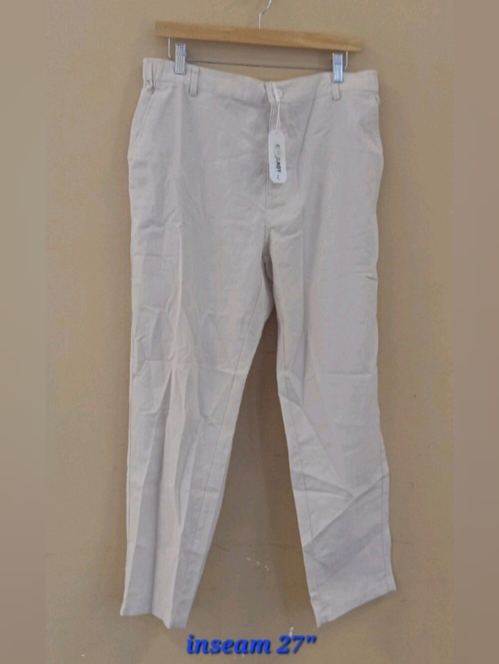 Men's Cream Chino Pants - Lightweight Tailored Fit